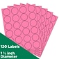 JAM Paper Circle Round Label Sticker Seals, 1 2/3 Inch Diameter, Ultra Pink, 120/Pack (147627062)