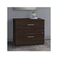 Bush Business Furniture Office 500 2-Drawer Lateral File Cabinet, Letter/Legal, Black Walnut, 35.67" (OFF136BWSU)