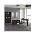 Bush Business Furniture Office 500 72W Adjustable Desk with Storage and Bookcase, Black Walnut (OF5