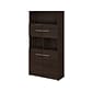 Bush Business Furniture Office 500 70"H 5-Shelf Bookcase with Doors, Black Walnut (OFB136BW)