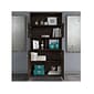 Bush Business Furniture Office 500 70"H 5-Shelf Bookcase with Doors, Black Walnut (OFB136BW)