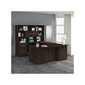 Bush Business Furniture Office 500 72W U Shaped Executive Desk with Drawers and Hutch, Black Walnut