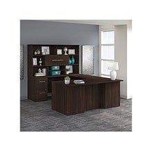Bush Business Furniture Office 500 72W U Shaped Executive Desk with Drawers and Hutch, Black Walnut