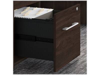 Bush Business Furniture Office 500 72"W U Shaped Executive Desk with Drawers and Hutch, Black Walnut (OF5003BWSU)