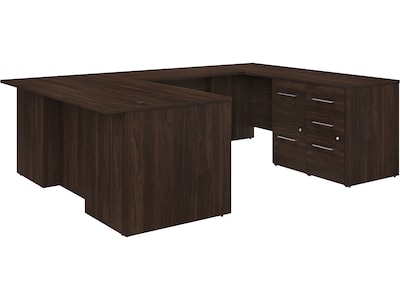 Bush Business Furniture Office 500 72W U Shaped Executive Desk with Drawers, Black Walnut (OF5002BW