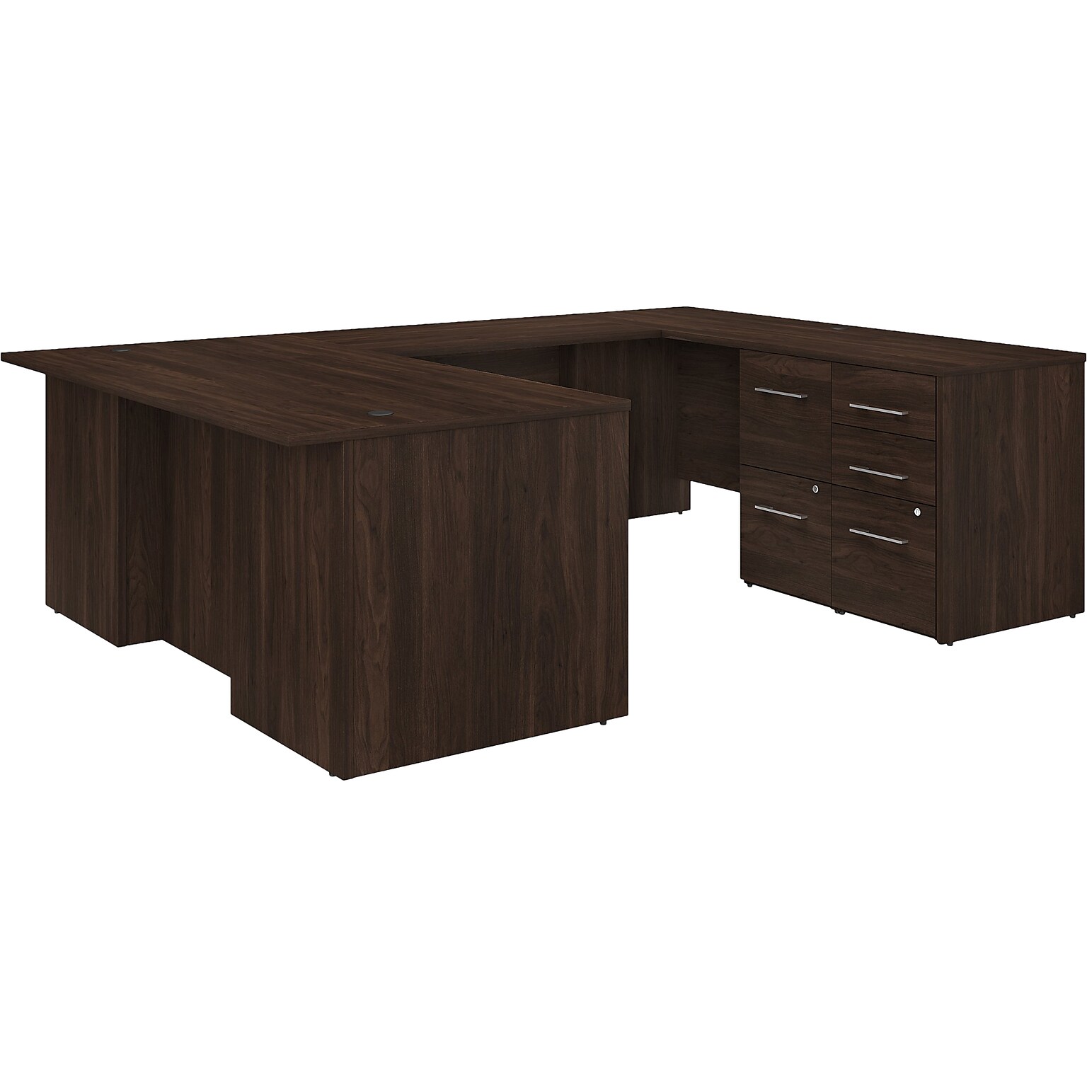 Bush Business Furniture Office 500 72W U Shaped Executive Desk with Drawers, Black Walnut (OF5002BWSU)