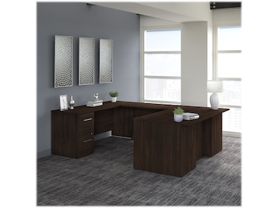 Bush Business Furniture Office 500 72W U Shaped Executive Desk with Drawers, Black Walnut (OF5002BW