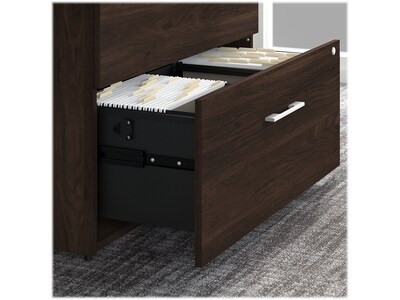 Bush Business Furniture Office 500 72"W Executive Desk with Drawers, Lateral File Cabinets and Hutch, Black Walnut (OF5001BWSU)