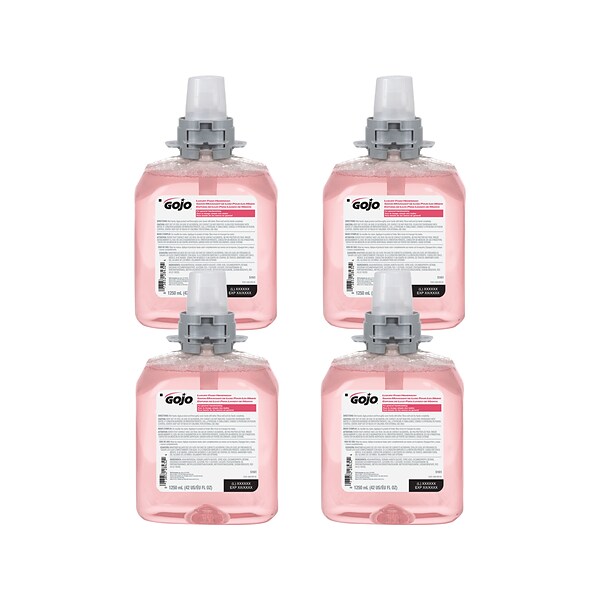 GOJO Luxury Foaming Hand Soap Refill, Cranberry, 1250ML., 4/Carton (5161-04)