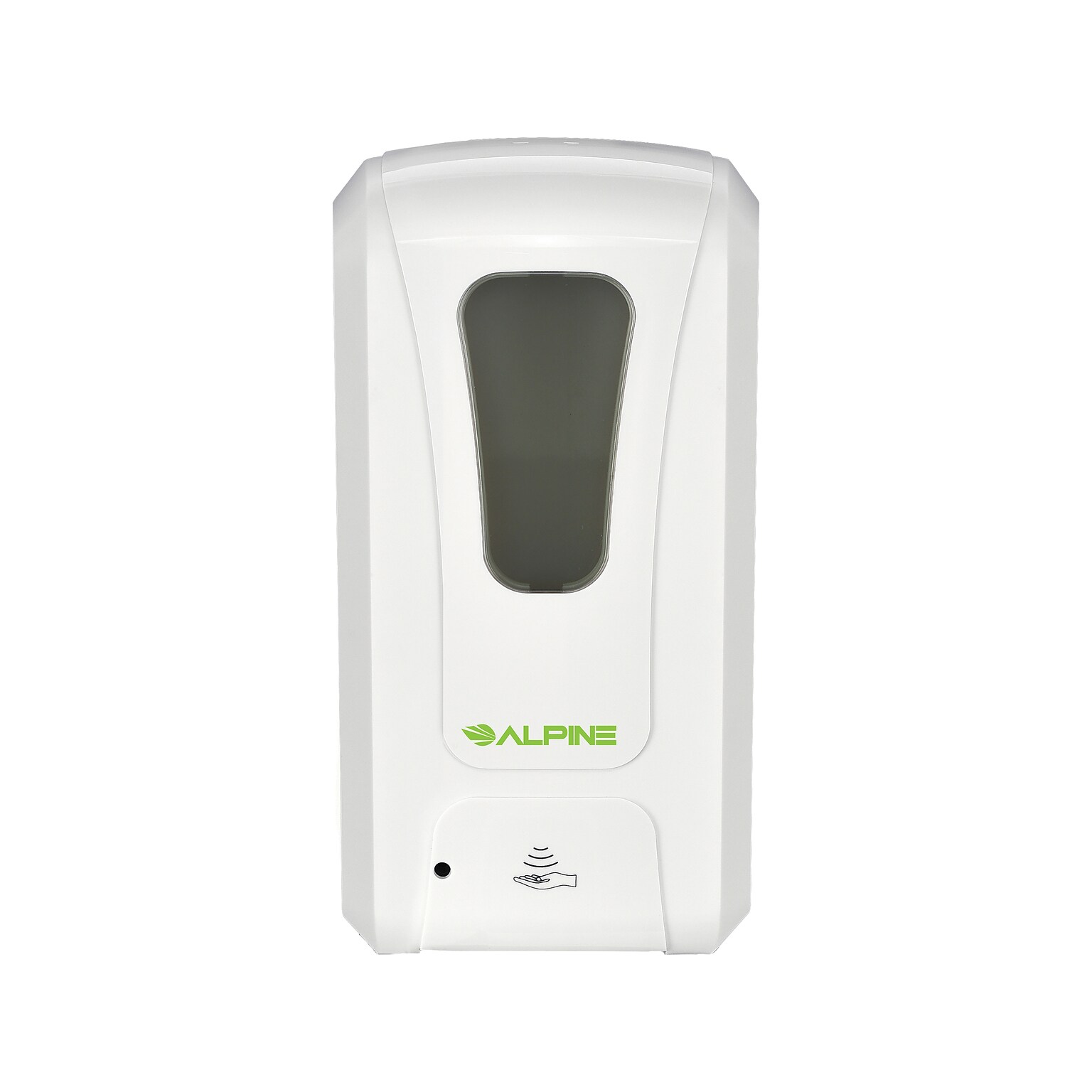 Alpine Industries Wall Mount Automatic Liquid Hand Soap and Gel Sanitizer Dispenser, 40 oz, White