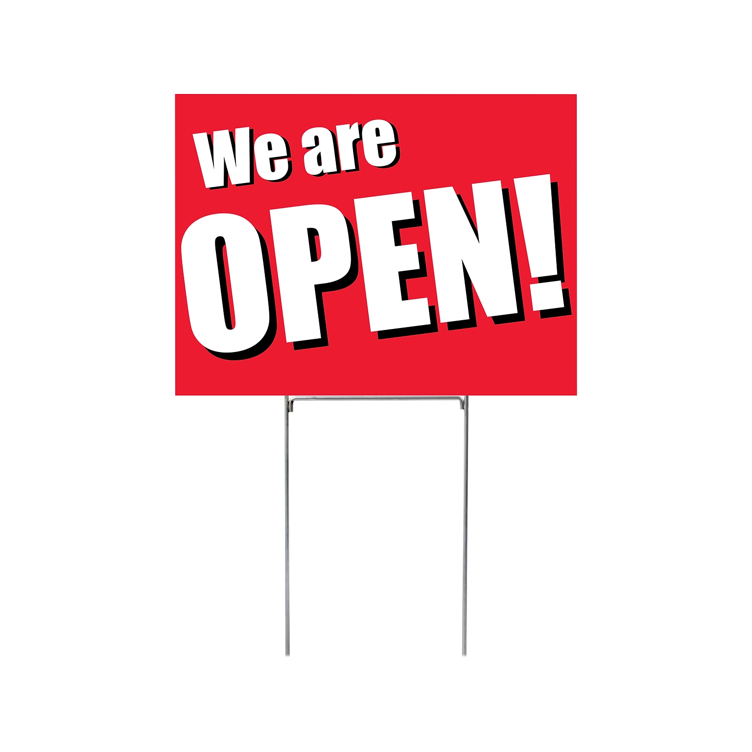 Cosco Were OPEN! Outdoor Sign, 24 x 18, Red/White (098462)