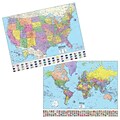 Kappa Map Group U.S. & World Advanced Political Rolled Laminated Maps, 46 x 36, Set of 2 (UNI2982227)