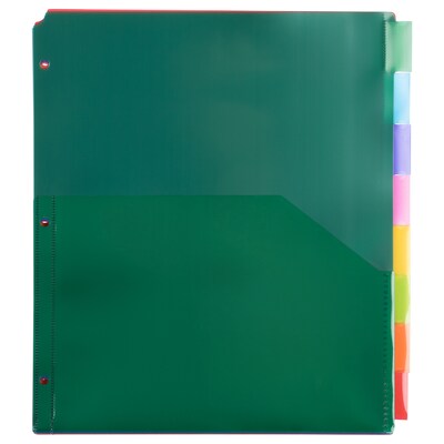 JAM Paper Index Dividers with Double Pockets, 8-Tab, Multicolor (375036726)