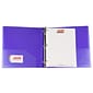 JAM Paper Heavy Duty 2" 3-Ring Flexible Poly Binders, Purple Glass Twill (64244)