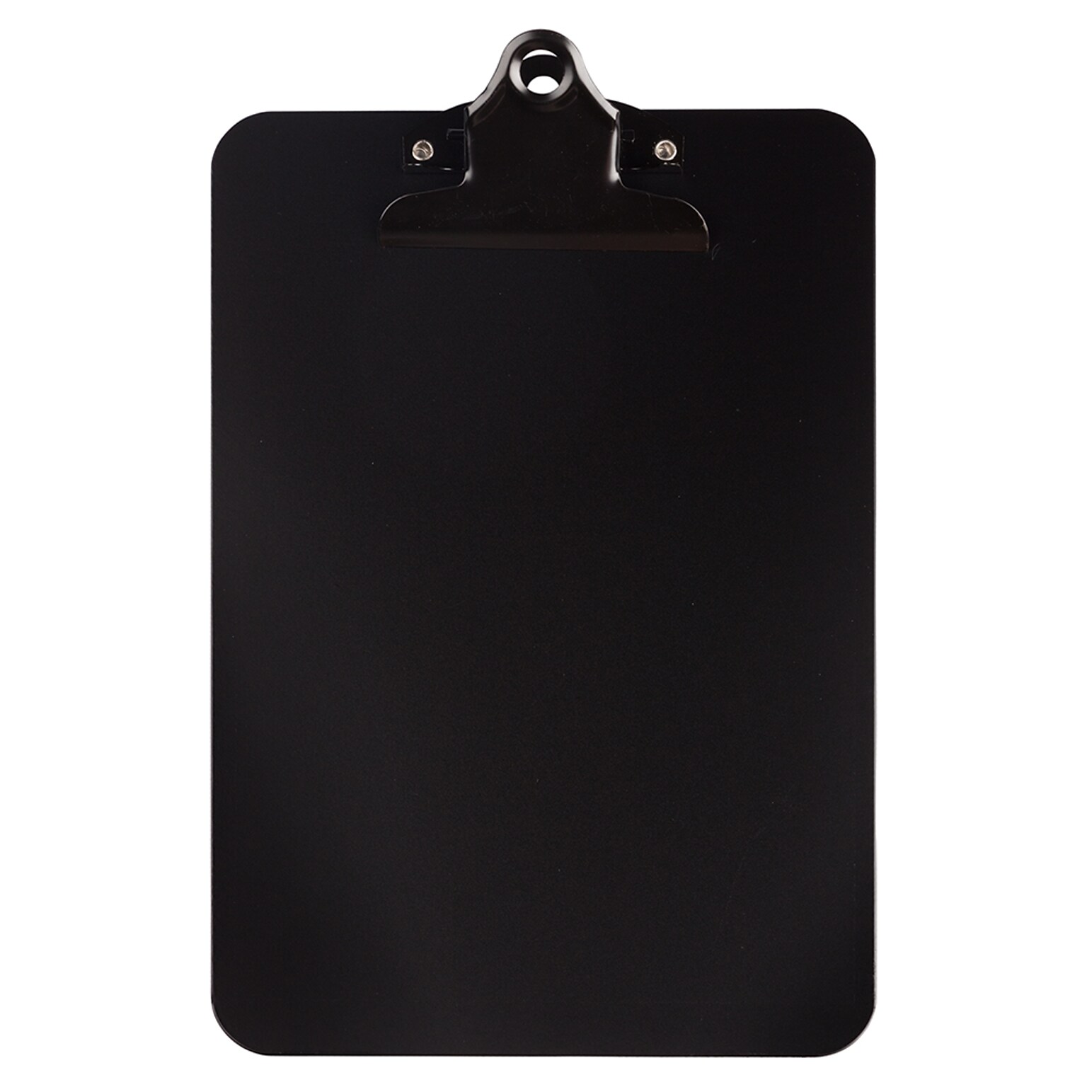 JAM PAPER Aluminum Clipboards with Bulldog Clip, Memo Size, Black, 12/Pack (331CPBBLMAA)