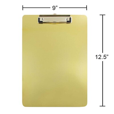 JAM Paper Aluminum Clipboard, Letter Size, Gold (331ALCGOZ)