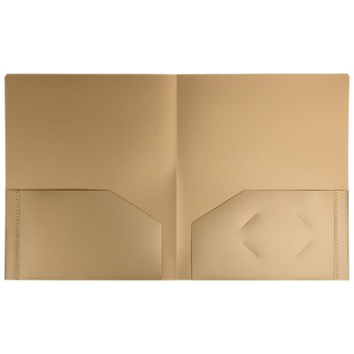 JAM Paper Heavy Duty 2-Pocket Folders, Gold, 6/Pack (383HHGOA)