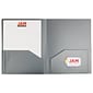 JAM Paper Heavy Duty 2-Pocket Plastic Folders, Silver, 6/Pack (383HSIA)