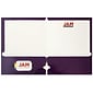 JAM Paper Glossy 3 Hole Punched 2-Pocket Folders, Purple, 100/Pack (385GHPPUBZ)