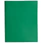 JAM Paper 2-Pocket Plastic Folders with 3 Fasteners, Green, 6/Pack (382ECGRD)