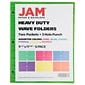 JAM Paper Heavy Duty 3-Hole Punched 2-Pocket Plastic Folders, Multicolored, Assorted Wave Colors, 6/Pack (383HPWAVEAST)