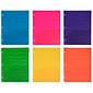 JAM Paper Heavy Duty 3-Hole Punched 2-Pocket Plastic Folders, Multicolored, Assorted Wave Colors, 6/Pack (383HPWAVEAST)