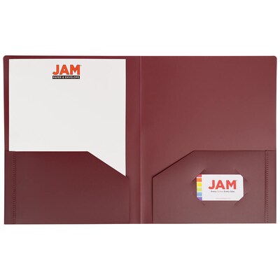 JAM Paper 2-Pocket Heavy Duty Folders, Burgundy, 108/Pack (383Hbgb)