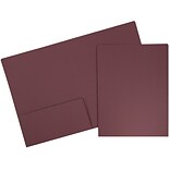 JAM Paper 2-Pocket School Folders, Burgundy, 100/Pack (166628527CZ)