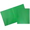 JAM Paper Plastic 2-Pocket  Folders, Green, 6/Pack (382EGRD)