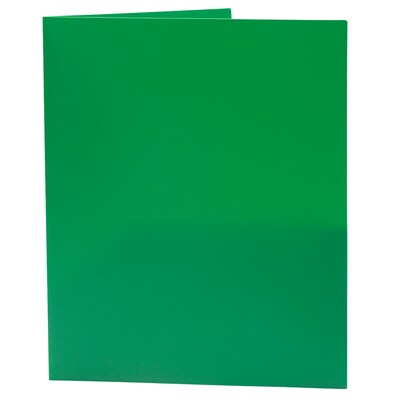 JAM Paper 2-Pocket Plastic Folders, Green, 6/Pack (382EGRD)
