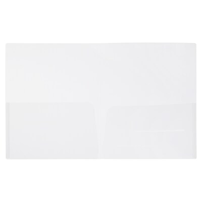 JAM Paper 2-Pocket Folders, Clear, 12/Pack (381CLEARA)