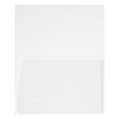 JAM Paper 2-Pocket Folders, Clear, 12/Pack (381CLEARA)