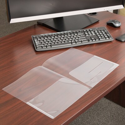 JAM Paper 2-Pocket Folders, Clear, 12/Pack (381CLEARA)