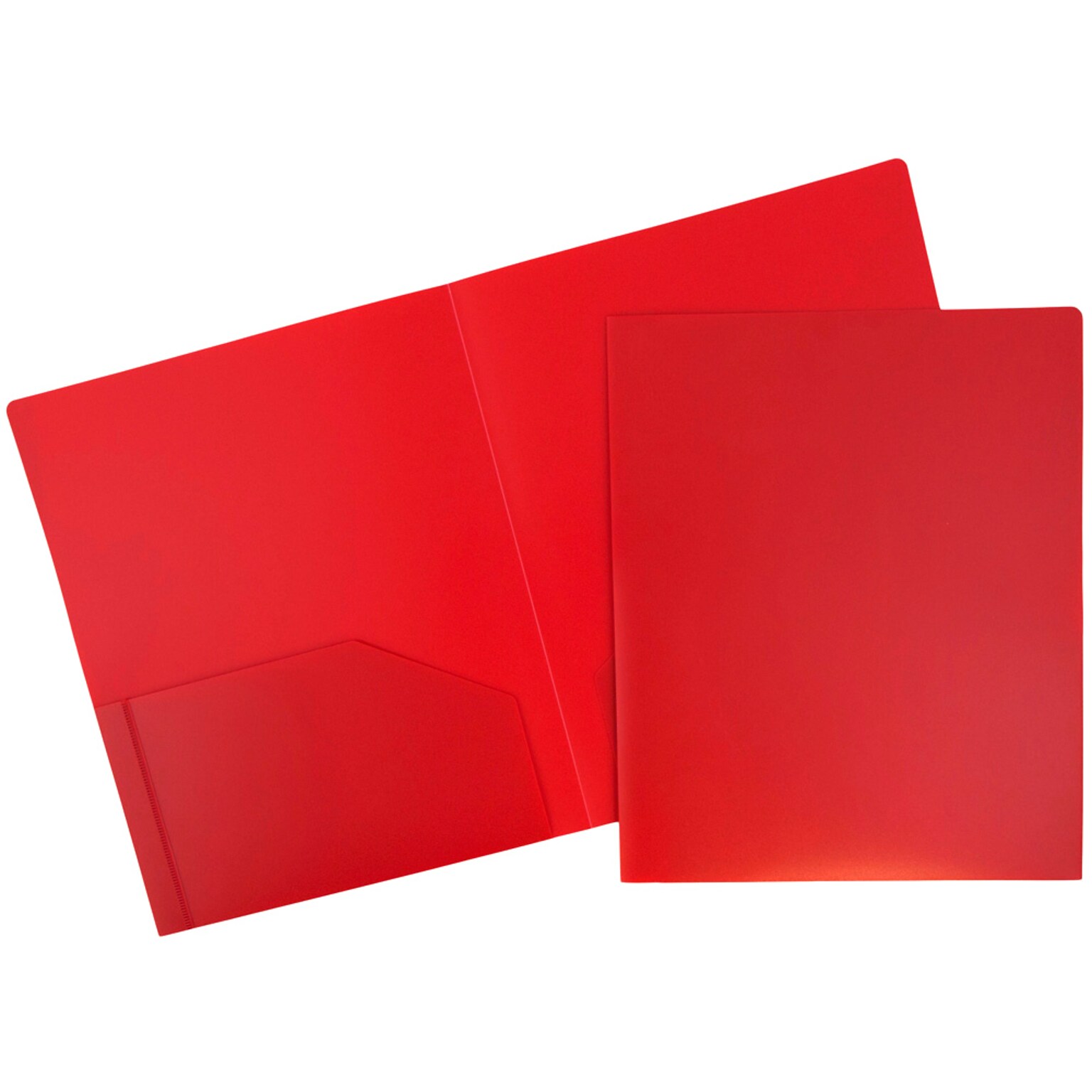 JAM Paper Heavy Duty 2-Pocket Folders, Red, 6/Pack (383HREDZ)