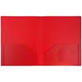 JAM Paper Heavy Duty 2-Pocket Folders, Red, 6/Pack (383HREDZ)