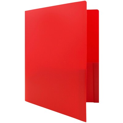 JAM Paper Heavy Duty 2-Pocket Folders, Red, 6/Pack (383HREDZ)