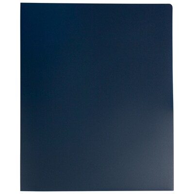 JAM Paper 2-Pocket Heavy Duty Plastic Folders, Navy Blue, 108/Pack (383Hnab)