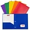 JAM Paper 2-Pocket Plastic Folders, Multicolored, Assorted Primary Colors, 6/Pack (382EHPASTPR)