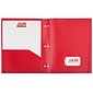 JAM Paper 2-Pocket Plastic Folders, Multicolored, Assorted Primary Colors, 6/Pack (382EHPASTPR)