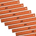 JAM Paper Stainless Steel 12 Ruler, Orange, 12/Pack (347M12ORB)