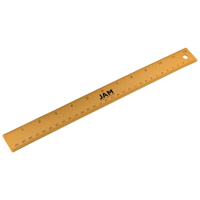 JAM Paper Stainless Steel 12 Ruler, Gold (347M12GO)