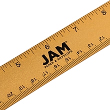 JAM Paper Stainless Steel 12 Ruler, Gold (347M12GO)