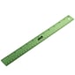 JAM Paper Stainless Steel 12" Ruler, Lime Green (347M12LI)