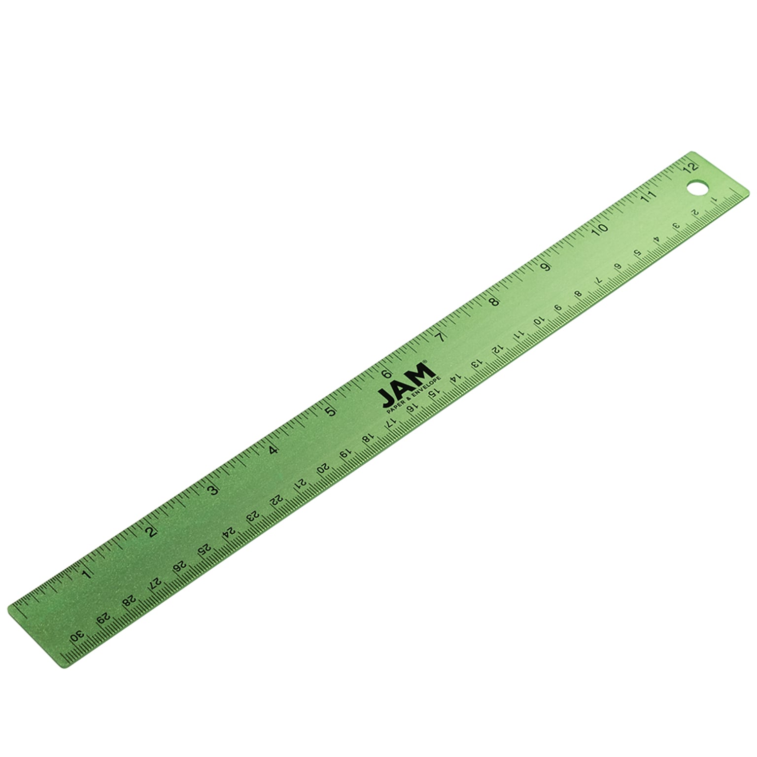 JAM Paper Stainless Steel 12 Ruler, Lime Green (347M12LI)