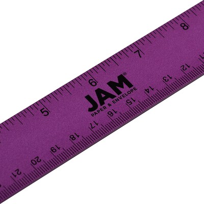 JAM Paper Stainless Steel 12 Ruler, Purple (347M12PU)