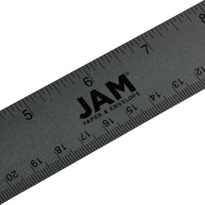 JAM Paper Stainless Steel 12 Ruler, Grey (347M12GY)