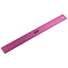 JAM Paper Stainless Steel 12 Ruler, Fuchsia (347M12FU)