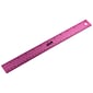 JAM Paper Stainless Steel 12" Ruler, Fuchsia (347M12FU)