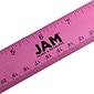 JAM Paper Stainless Steel 12" Ruler, Fuchsia (347M12FU)