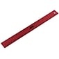 JAM Paper Stainless Steel 12" Ruler, Red (347M12RE)